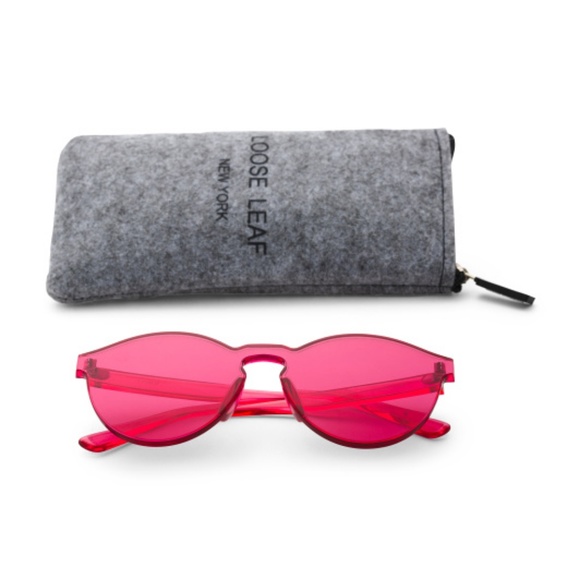 LOOSE LEAF Fashion Sunglasses Pink UV Protection - Picture 1 of 3